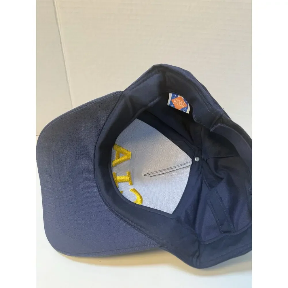 Mens Vintage Y2K Navy Blue Adjustable Strap CIA Novelty Baseball Cap